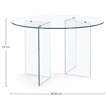 Bizzotto Iride στρογγυλό γυάλινο τραπέζι | kasa-store