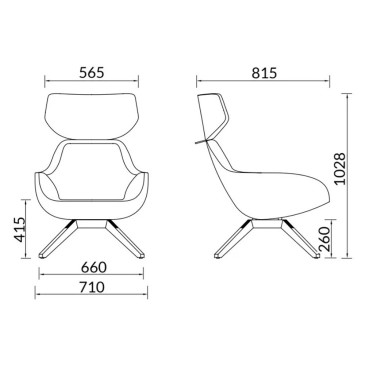 Alma Design X 2Grand fauteuil rembourré avec appui-tête | kasa-store