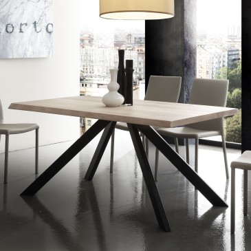 Τραπέζι La Seggiola Bio Metal με μεταλλική βάση και ξύλινο τοπ