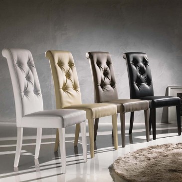 La Seggiola Billionaire chair covered in eco-leather in various finishes