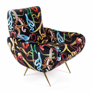 Seletti Snakes woonkamer fauteuil verkrijgbaar met poef | Kasa-winkel