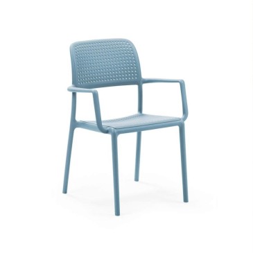 Conjunto de 4 sillas La Seggiola Boreale con o sin reposabrazos fabricadas en polipropileno en varios acabados.