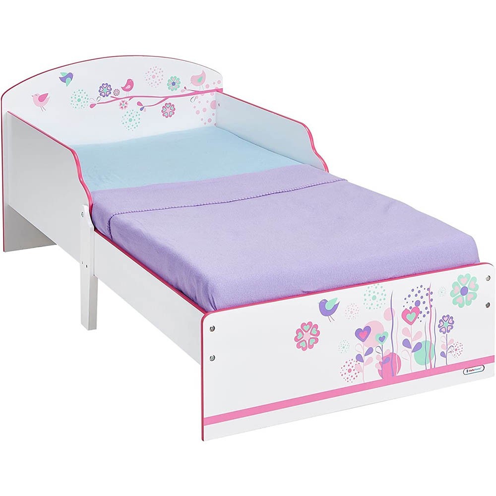 Single bed with colorful butterflies for your daughter's bedroom