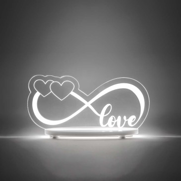 Veilleuse Iplex Design Love Collection en Plexiglas 100% Infinity - Coeur - Lune