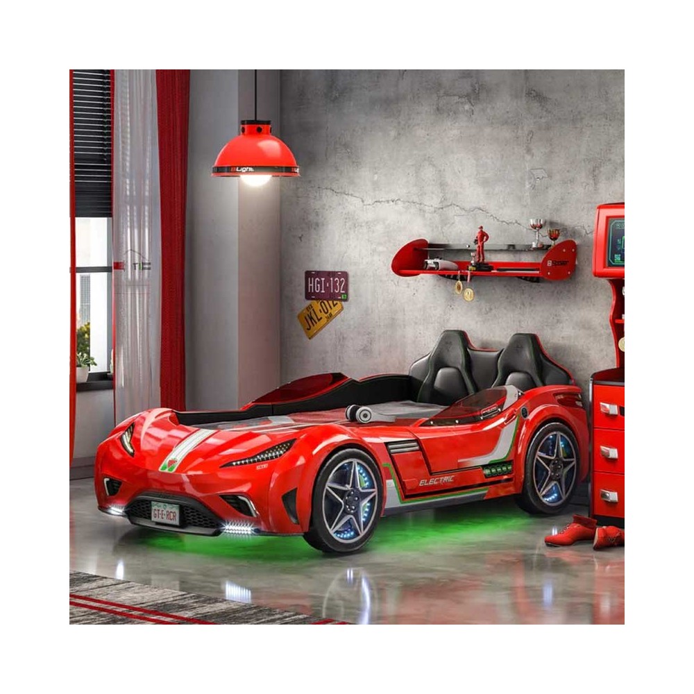 GTE sportsvognsseng med lys og lydeffekter