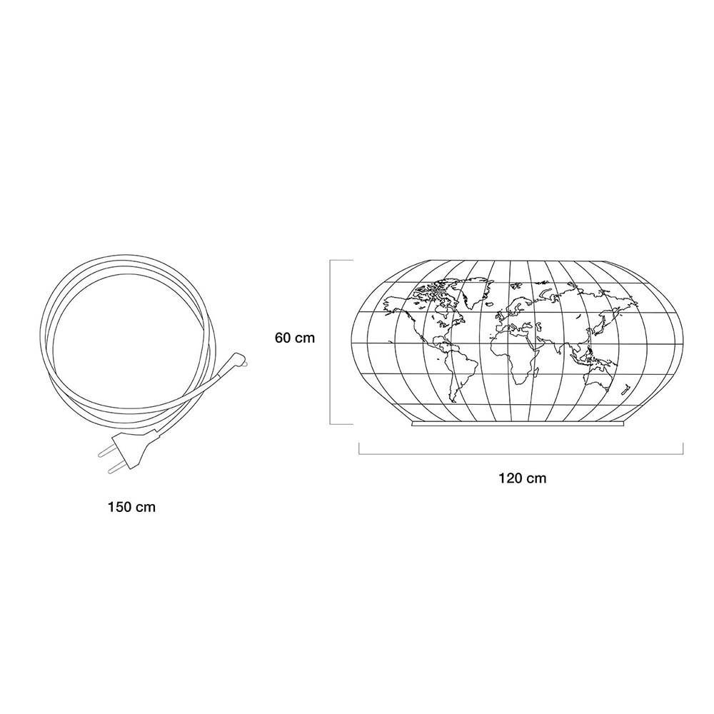 Vesta Wall World wandlamp in de vorm van een wereldkaart | kasa-store