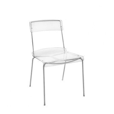 Iplex Design Numana sett med to stoler i plexiglass og metall | kasa-store