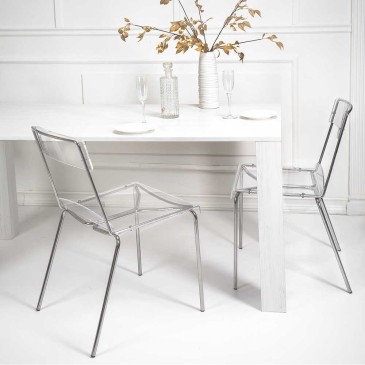 Iplex Design Numana σετ με δύο καρέκλες από plexiglass και μέταλλο | kasa-store