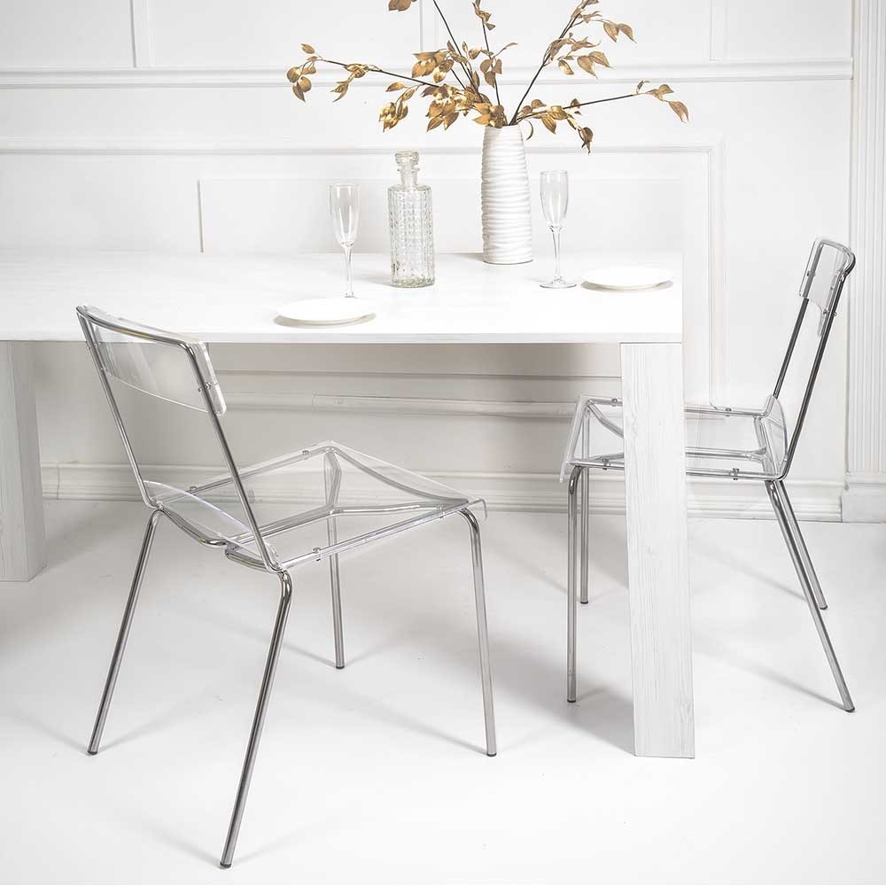 Iplex Design Numana ensemble de deux chaises en plexiglas et métal | kasa-store