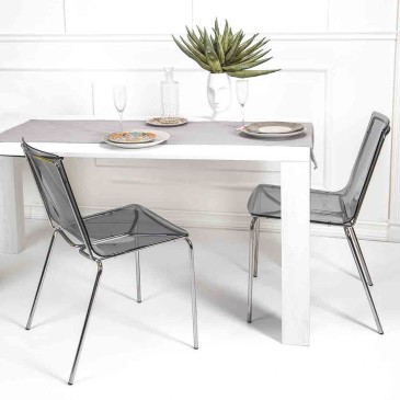 Iplex Design Milano set of 2 chairs with plexiglass shell and chromed metal structure