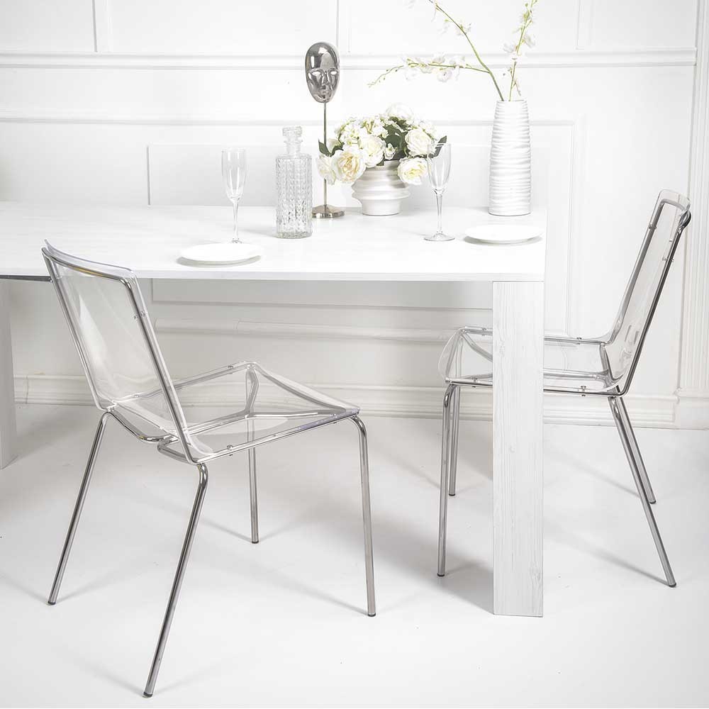 Iplex Design Milano conjunto de duas cadeiras em plexiglass e metal | kasa-store