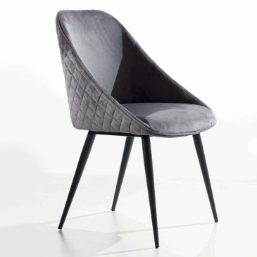 Chaise Tiffany La Seggiola avec structure en métal recouverte de velours ou d'éco-cuir