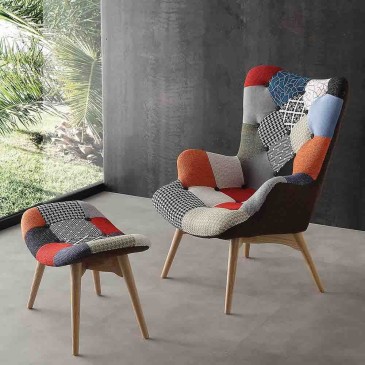 La Seggiola Sweet Home patchwork fauteuil met of zonder voetensteun
