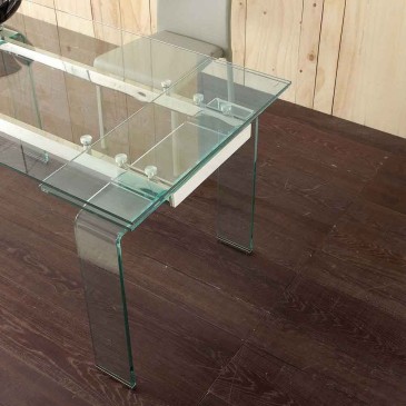 Mesa extensible de cristal de diseño Mini Glass | kasa-store