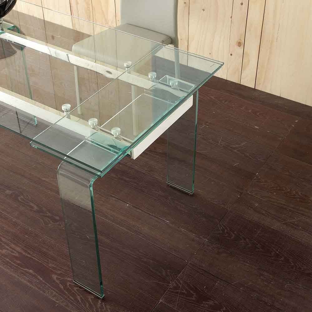 Mini Glass ausziehbarer Designer-Glastisch | kasa-store