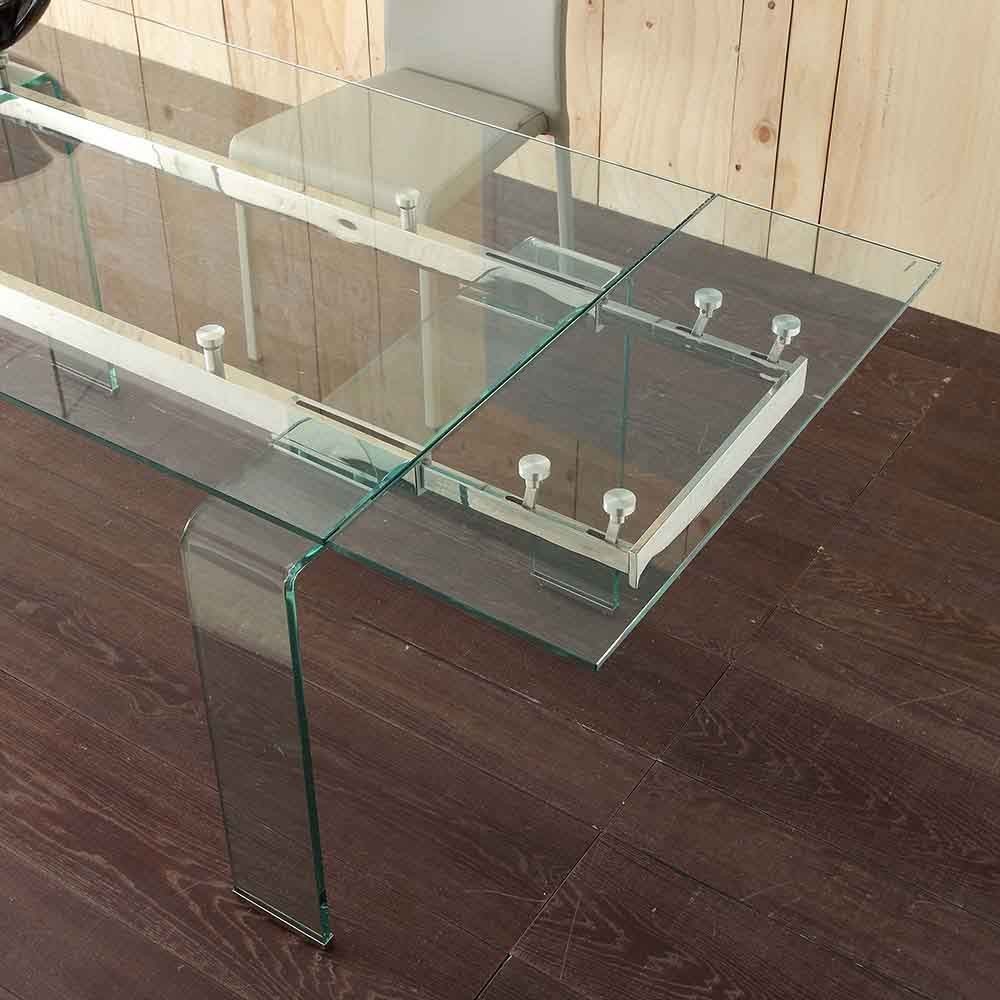 Mini Glass ausziehbarer Designer-Glastisch | kasa-store