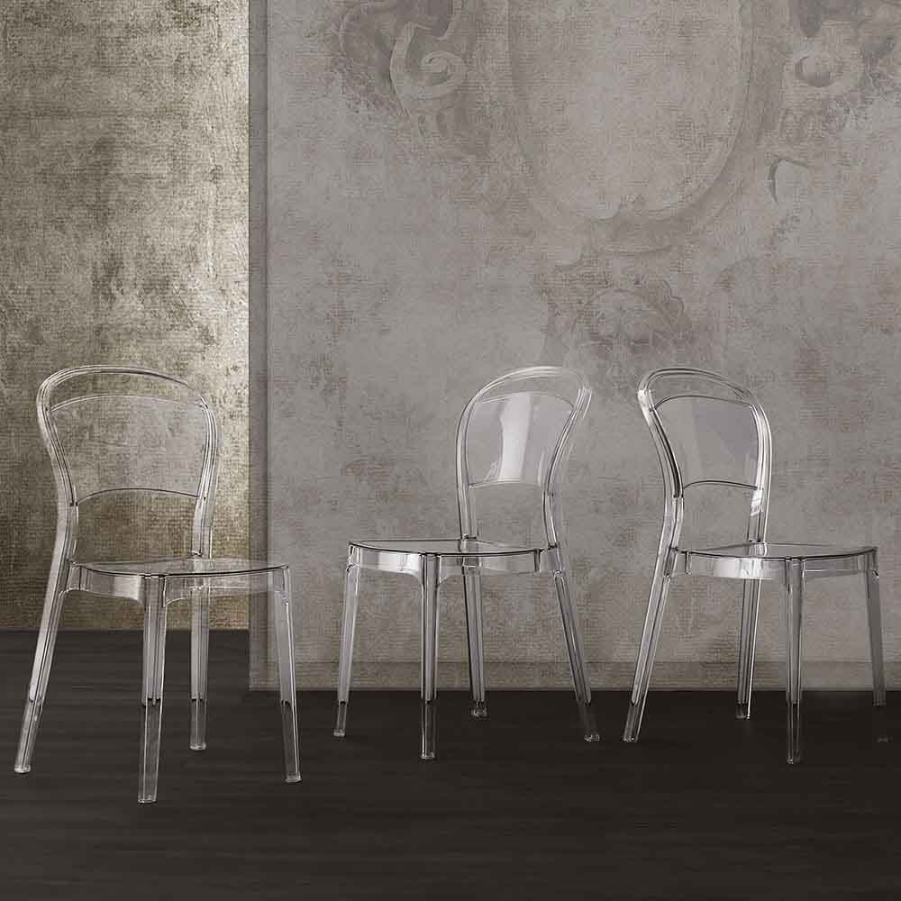 royalty blouse Onderling verbinden La Seggiola Voilà transparante stoel voor woonkamer en keuken | kasa-store