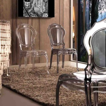 Cadeira transparente La Seggiola Regina com design retrô | kasa-store