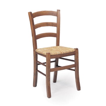 La Seggiola Paesana Set bestehend aus zwei Stühlen, komplett aus Massivholz