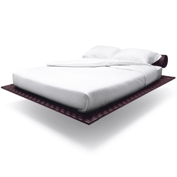 Διπλό κρεβάτι Noctis Flamingo Net ντυμένο με δέρμα