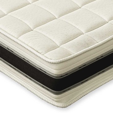 Single Super Memory mattress cover in quilted polyester blend stretch fabric