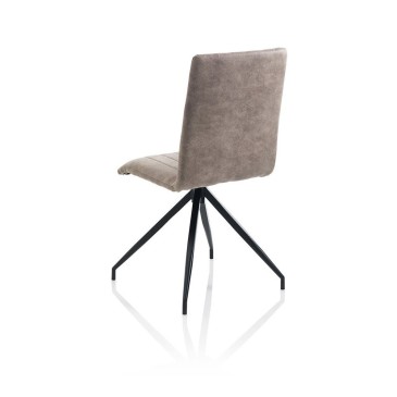 Set aus 2 Aly-Stühlen mit Metallstruktur und Bezug aus Kunstleder