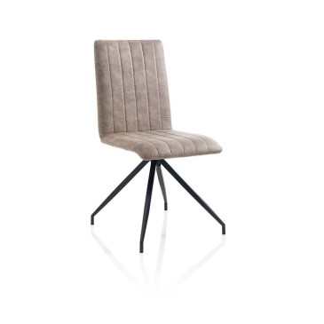 Σετ 2 καρέκλες Aly κατασκευασμένες με μεταλλική κατασκευή και επενδεδυμένες με απομίμηση δέρματος