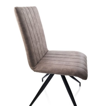 Ensemble de 2 chaises Aly fabriquées avec une structure en métal et recouvertes de simili cuir