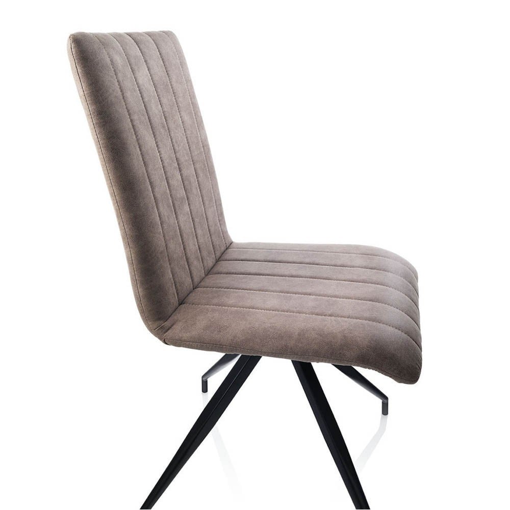 Σετ 2 καρέκλες Aly κατασκευασμένες με μεταλλική κατασκευή και επενδεδυμένες με απομίμηση δέρματος