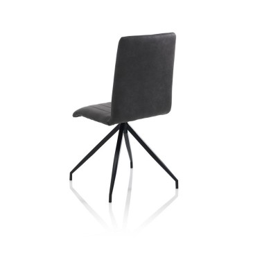 Conjunto de 2 sillas Aly fabricadas con estructura de metal y tapizadas en símil piel
