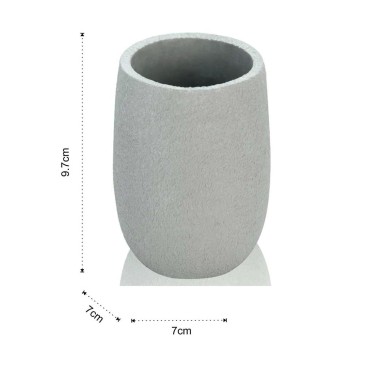 Tomasucci Cement freestanding toothbrush cup in polyresin