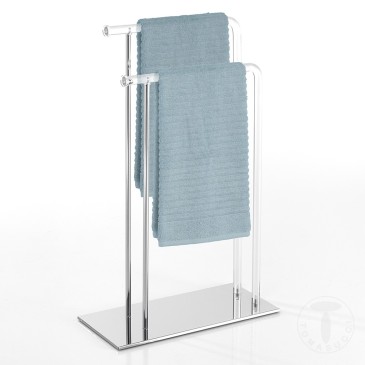 Adina floor towel rack in acrylic and steel by Tomasucci