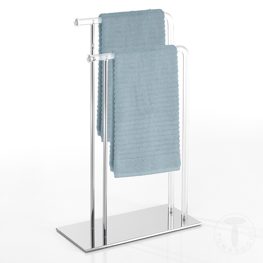 Porte-serviettes en acier et acrylique par Tomausucci