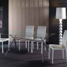 La Seggiola Atene Noir glass table with metal structure available in three sizes