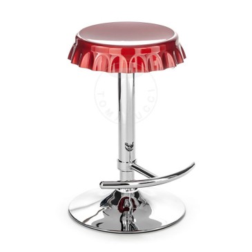 Tappo stool by Tomasucci with transparent methacrylic seat and height-adjustable metal structure
