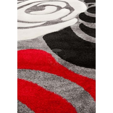 Tomasucci Rose red and black living room rug | kasa-store