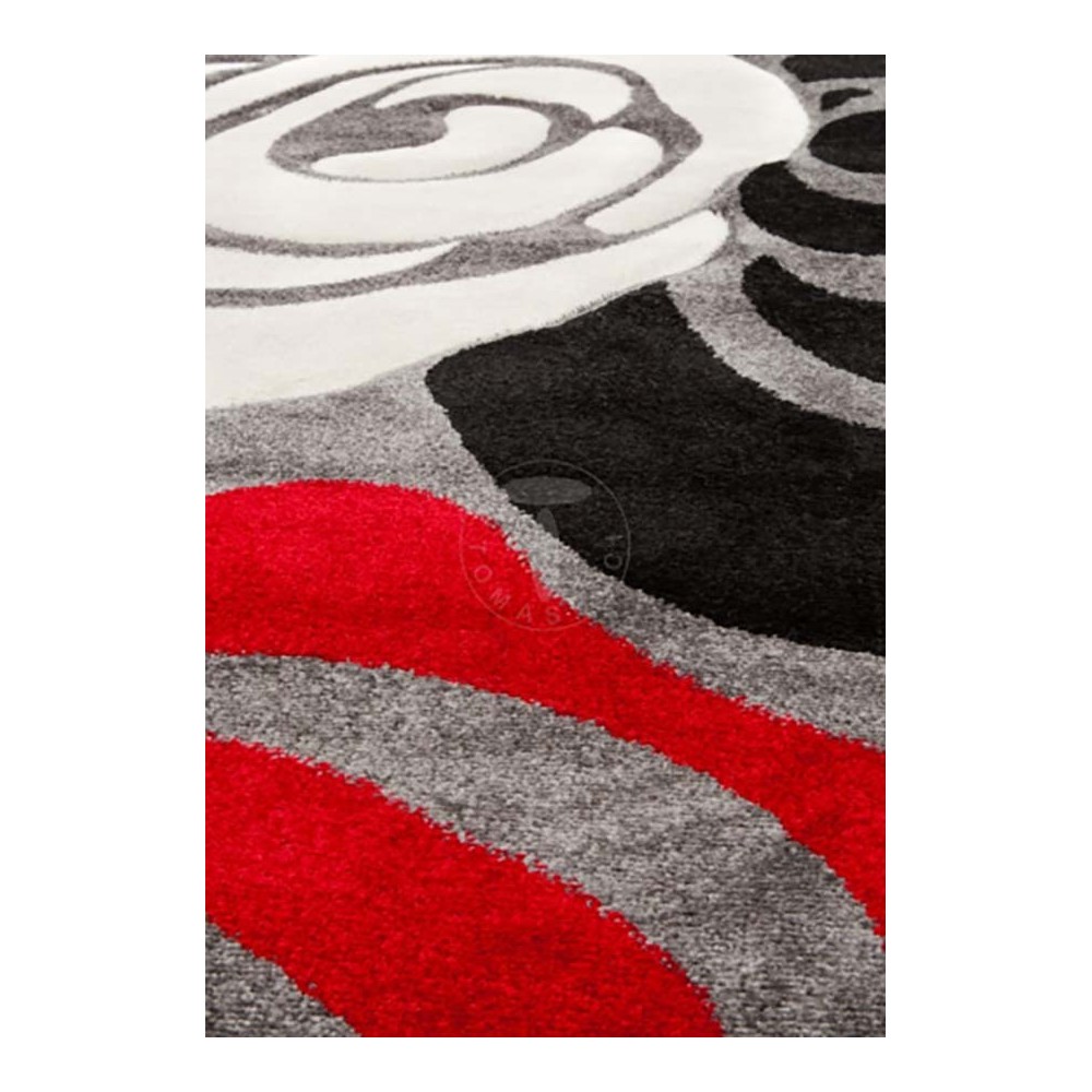 Tomasucci Rosa röd och svart vardagsrumsmatta | kasa-store