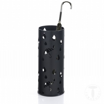 Tomasucci Dew umbrella stand in painted steel and drip tray