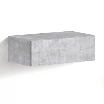 Comodino-cassetto Mak Cement di Tomasucci realizzato con pannelli ecologici di legno finitura cemento