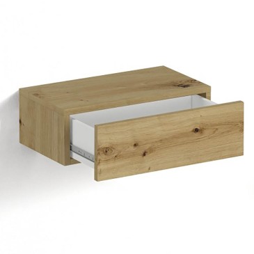 Comodino con cassetto Mak Wood di Tomasucci realizzato con pannelli ecologici di legno con finitura in rovere