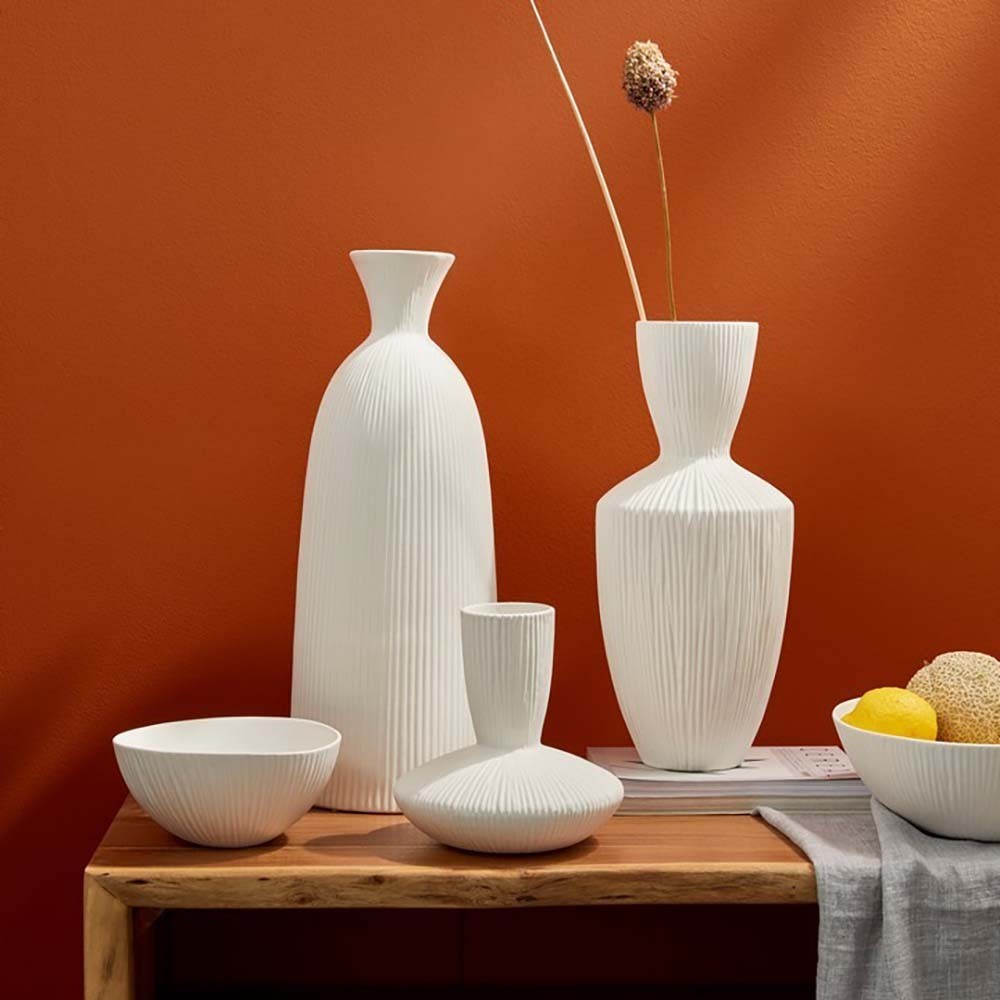 Bizzotto Vase en céramique à rayures | kasa-store