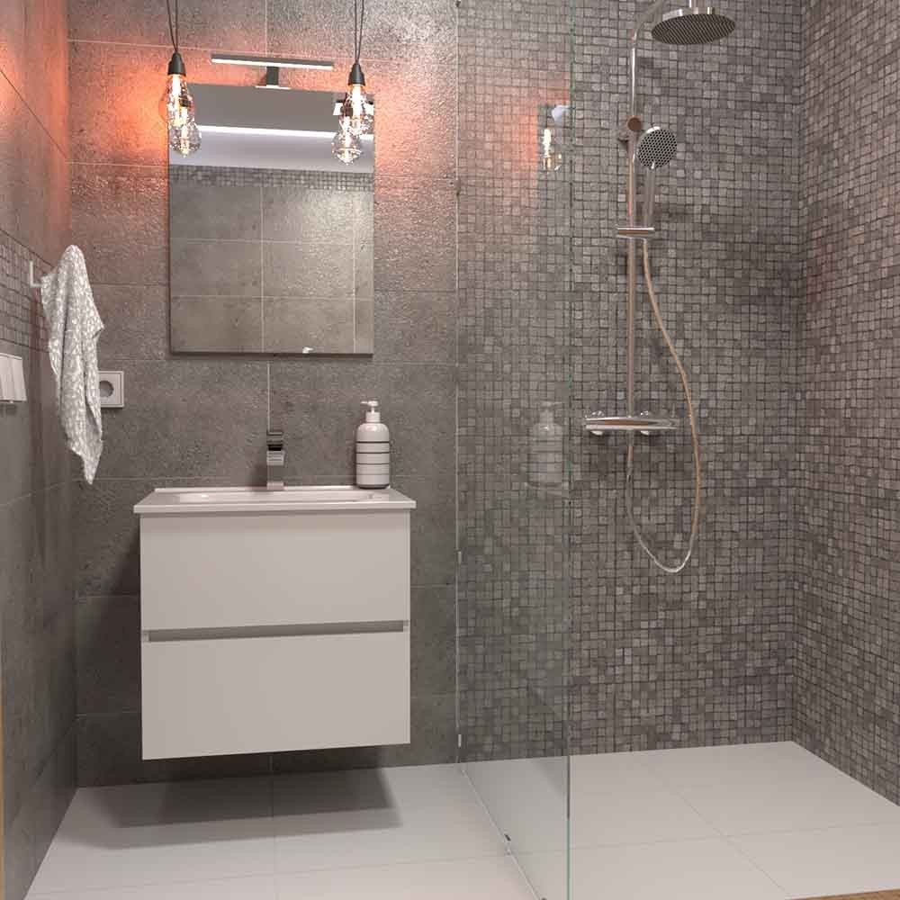 Meuble de salle de bain Aygo 60 avec 2 tiroirs suspendus | kasa-store