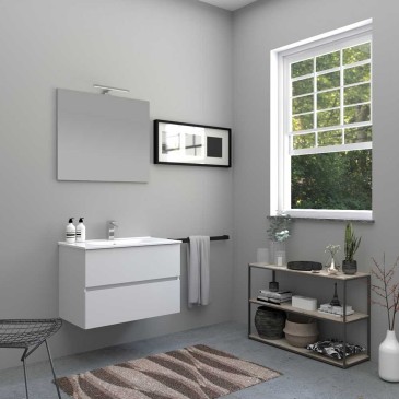 Monya 80 bathroom composition of 4 pieces available in various finishes