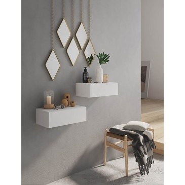 Tomasucci matt vit vägghängt sängbord Mak | Kasa-Store