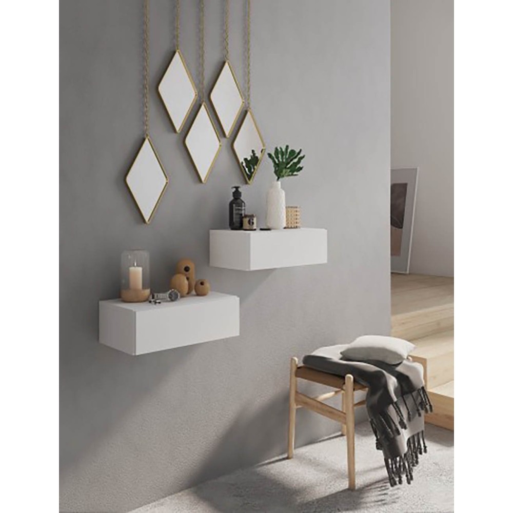 Tomasucci matt white wall-hung bedside table Mak | Kasa-Store