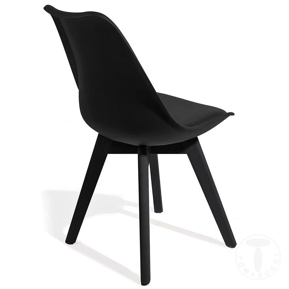 Cadeira de couro ecológico Tomasucci Kiki Evo Wood | kasa-store