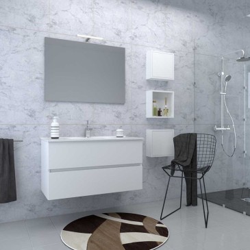 Aygo 100 bathroom composition of 4 pieces available in various finishes