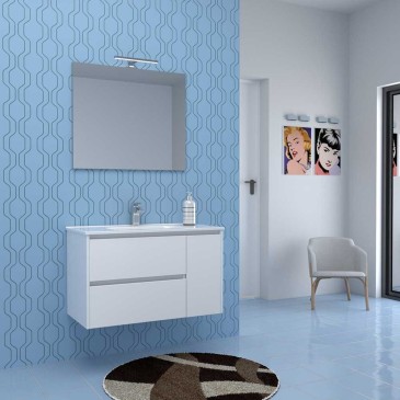 Otello 90 suspended bathroom composition available in various finishes