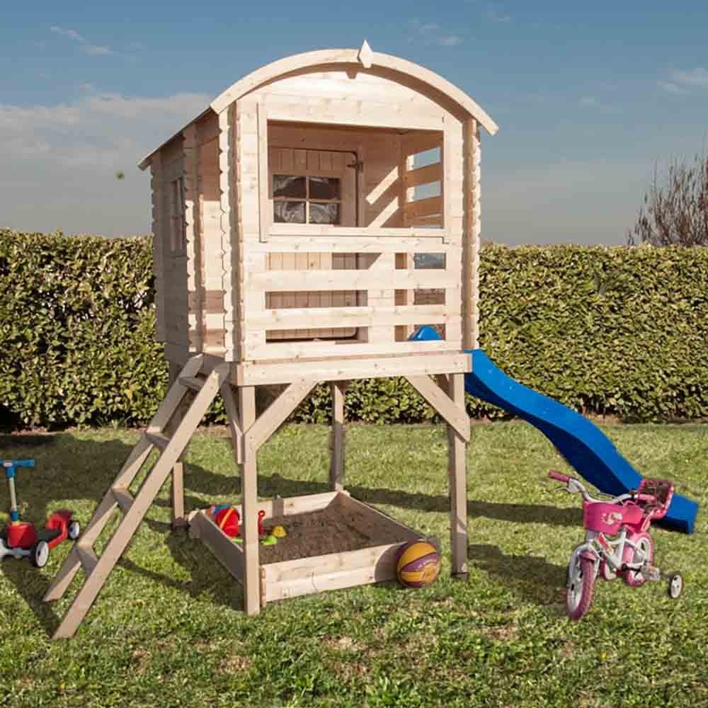 Joy houten speelhuisje voor kinderen met glijbaan | kasa-store
