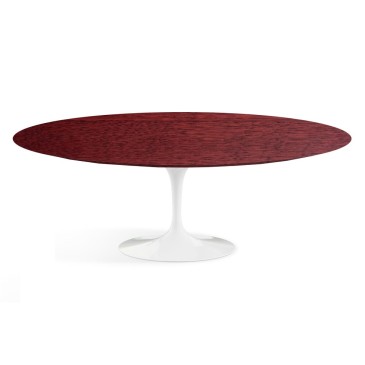 Réédition de la table ovale Tulip avec plateau en bois massif en différentes finitions